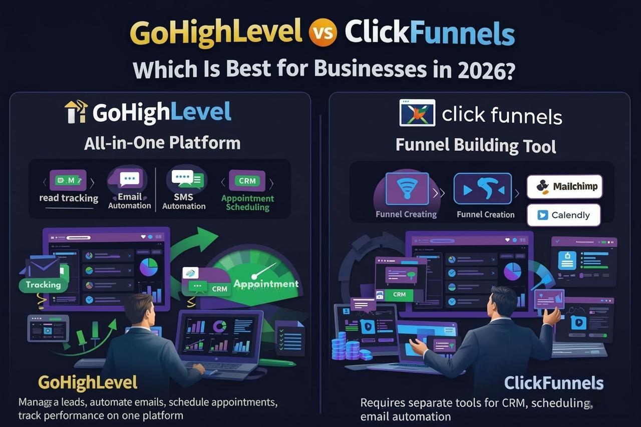 GoHighLevel vs ClickFunnels 2026: Why GoHighLevel Is the Better Choice for Your Business
